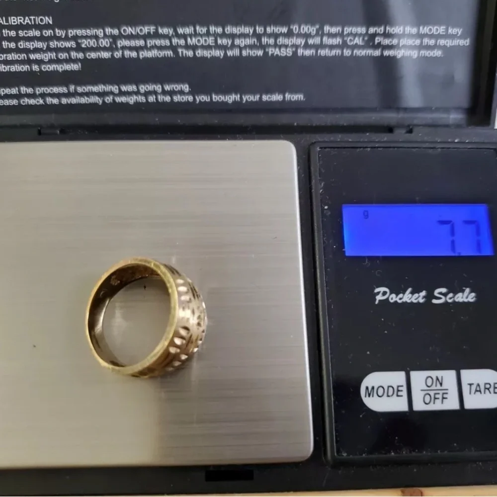 14K Gold Diamond Cut Band Ring / Cigar Ring / Thumb Ring